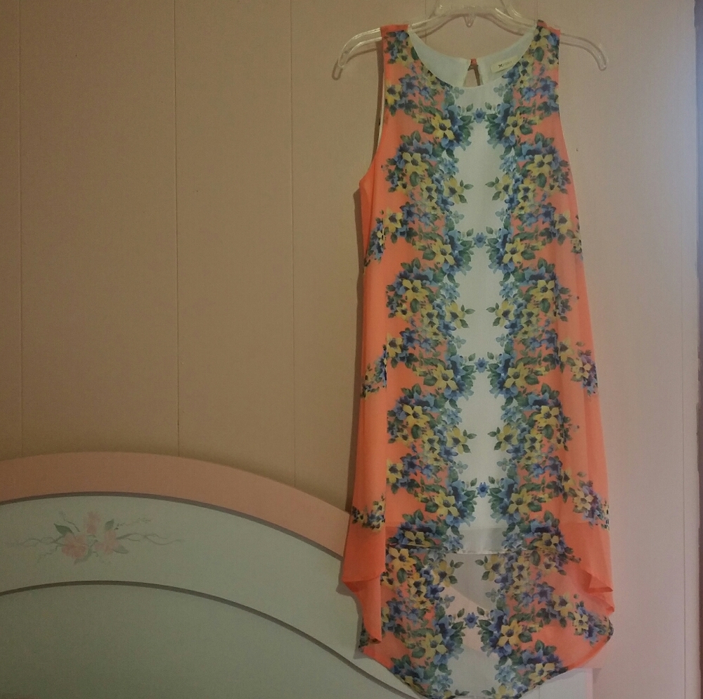 Peach Floral Dress